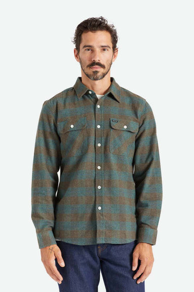 Brixton - Bowery LS Flannel - Ocean Blue - Front