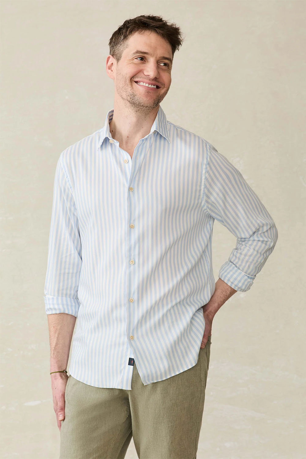 Faherty - MOVEMENT MONTERREY SHIRT - Blue Cape Stripe - Front