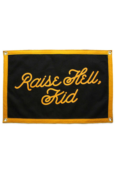 Oxford Pennant - Raise Hell Kid Camp Flag - Front View