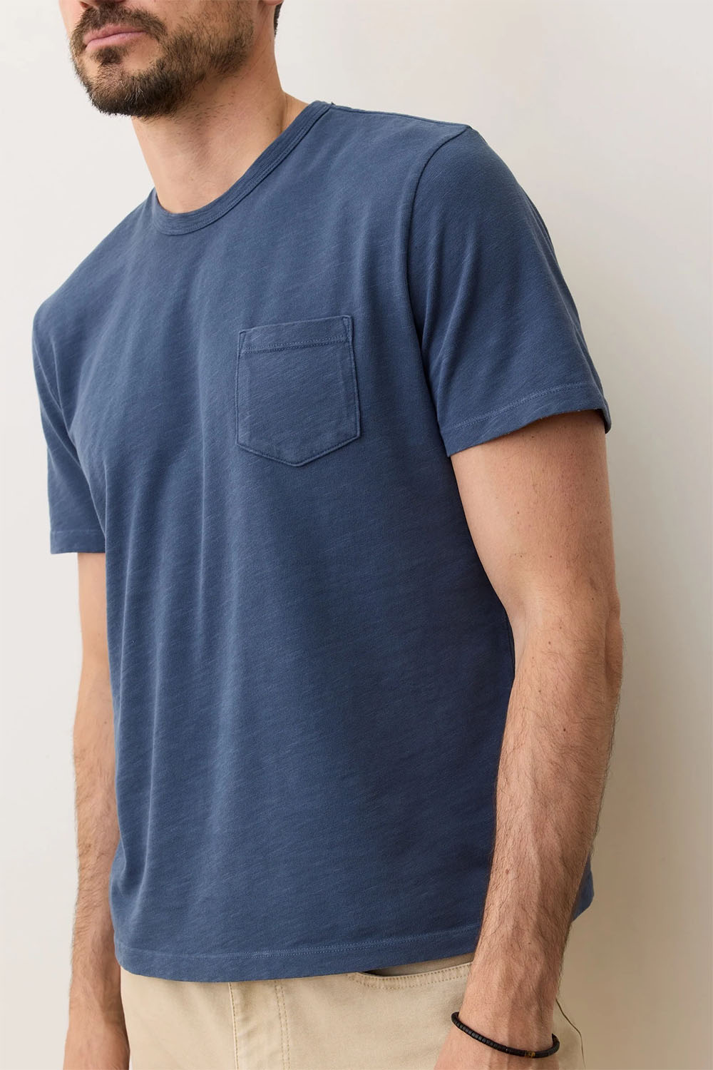 Marine Layer - RELAXED HEAVY SLUB PKT TEE - Orion Blue - Side