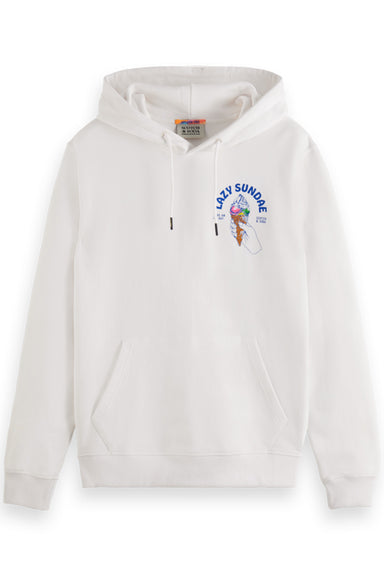 Scotch & Soda - Front and Back Artwork Hoodie - White - Front
