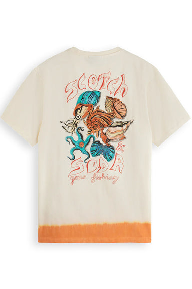 Scotch & Soda - Front Back Artwork T-Shirt - Shell - Back