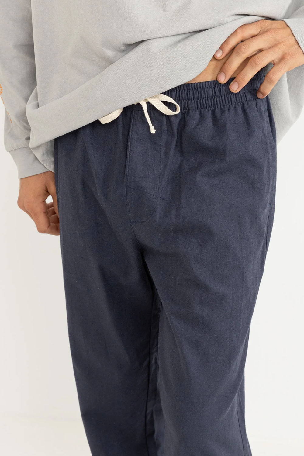 Rhythm - Linen Jam Pant - Navy - Detail