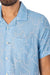 Far Afield - Stachio SS Shirt Floral Jacquard - Allure Blue - Detail