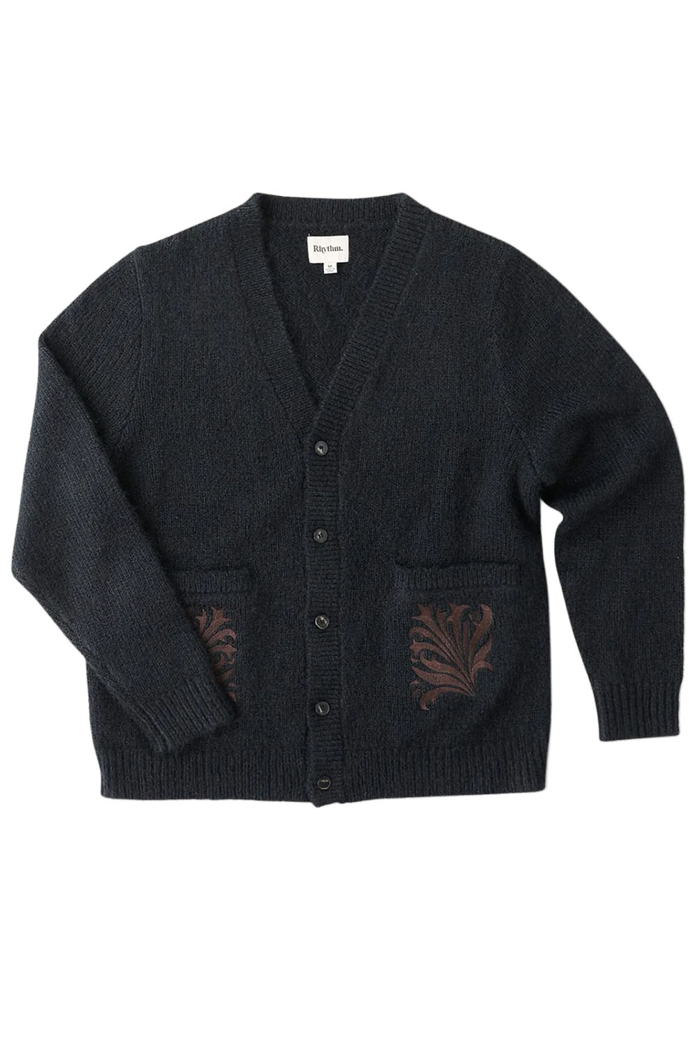 Rhythm - Heritage Bloom Cardigan - Midnight - Flatlay