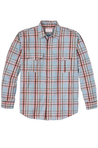 Filson - Washed LS Feather Cloth Shirt - Light Blue/Red/Natural Plaid - Front