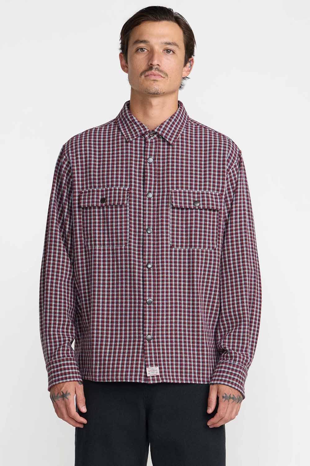 RVCA Big RVCA Flannel in Red Earth — Front view