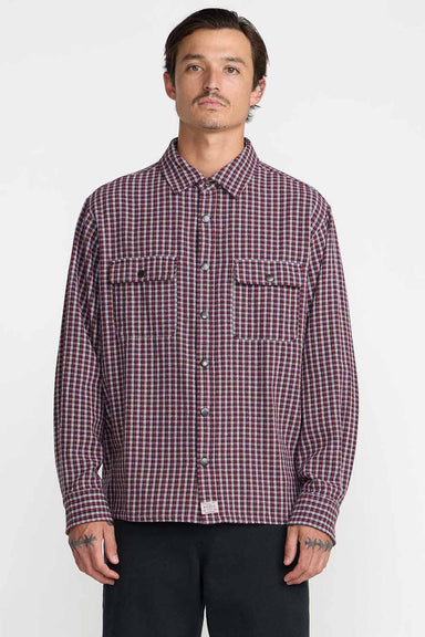 RVCA Big RVCA Flannel in Red Earth — Front view