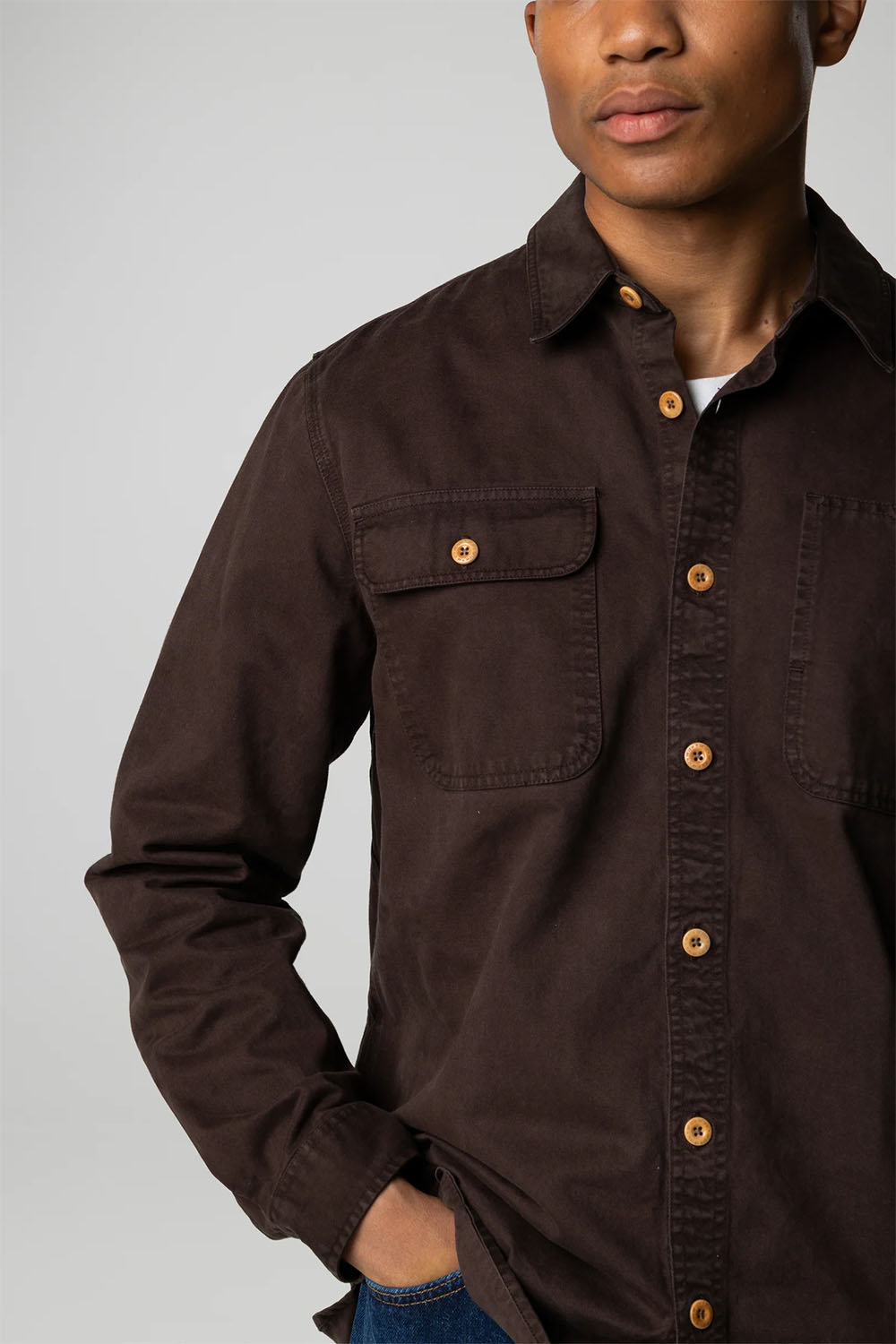 Finisterre - Eddystone Shirt - Burnt Umber - Detail