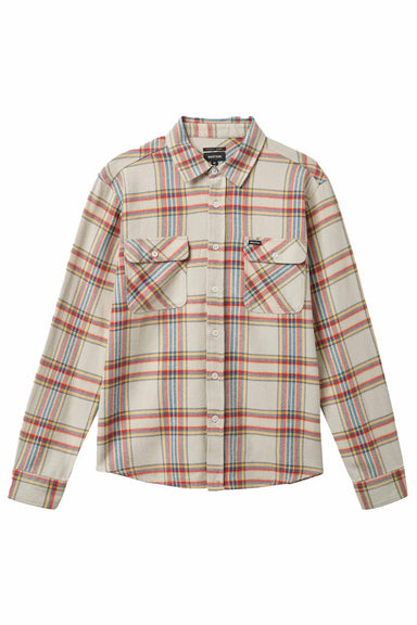 Brixton - Bowery LS Flannel - White Smokey/Yellow/Casa Red - Flatlay