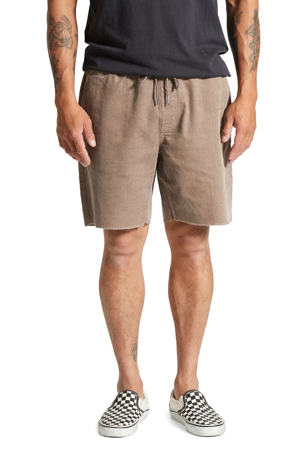 Brixton - Madrid II Short - Cinder Grey Cord - Front