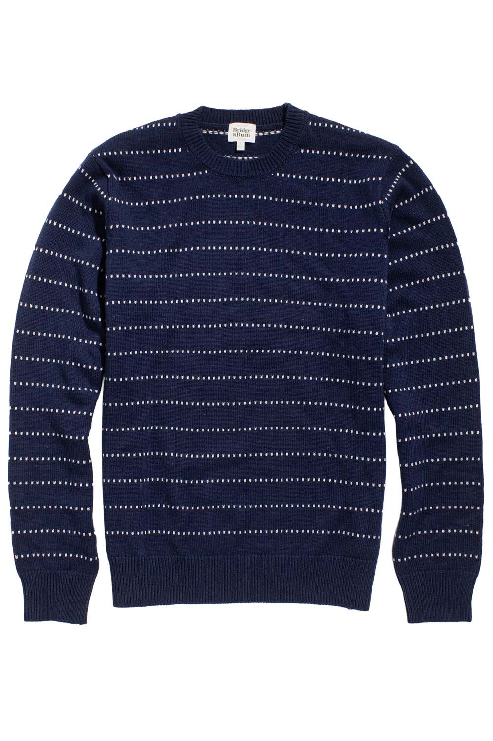 Bridge and Burn - Orson Sweater - Navy Dotted Path - Flatlay