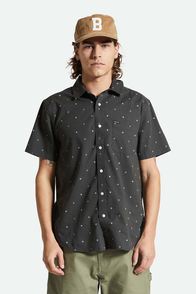 Brixton - Charter Print SS - Washed Black Pyramid - Front