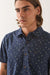 Brixton Charter Print Short Sleeve in Washed Navy Micro Floral — Detail view