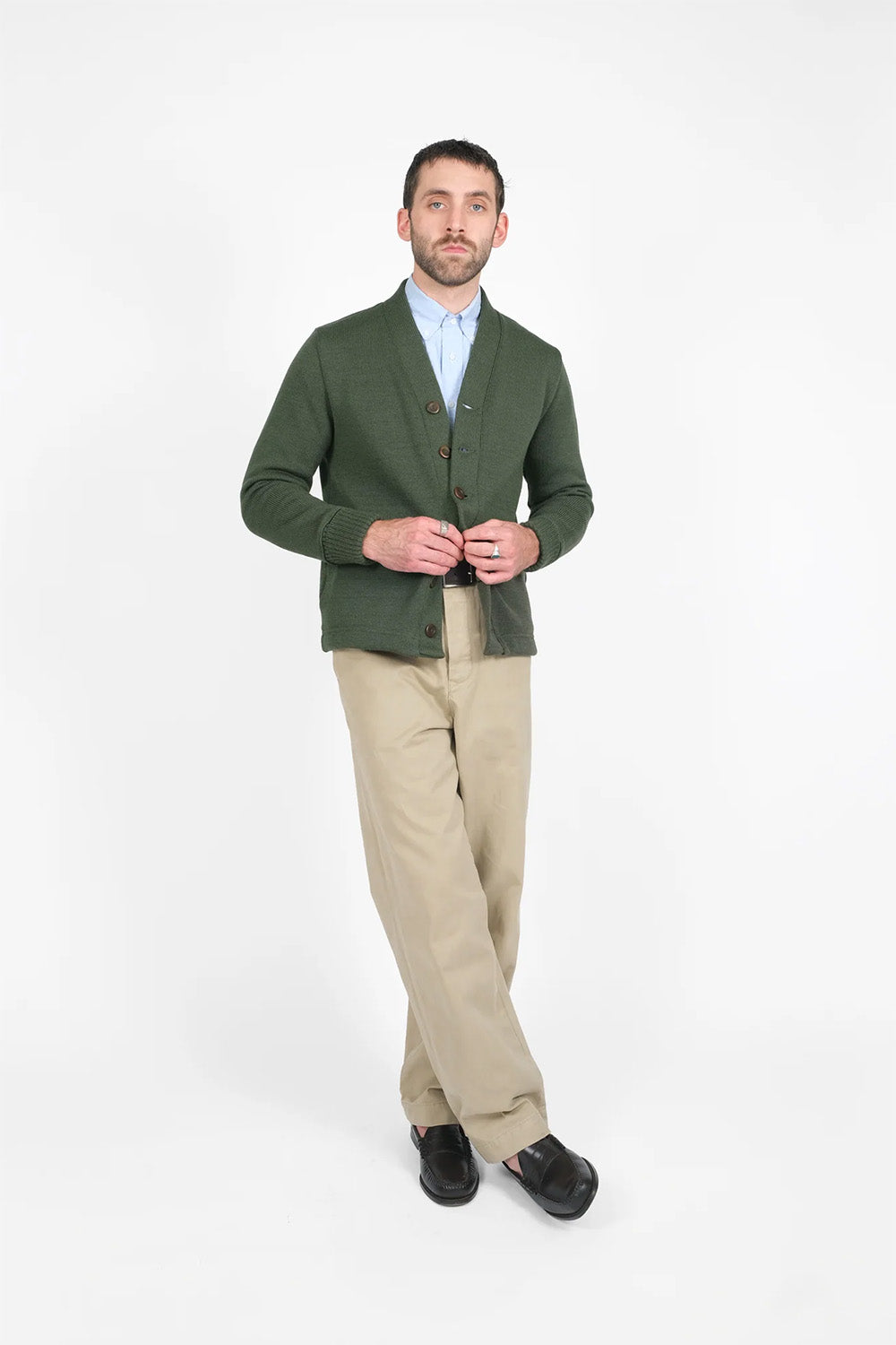 Dehen - Classic Cardigan - Spruce - Front
