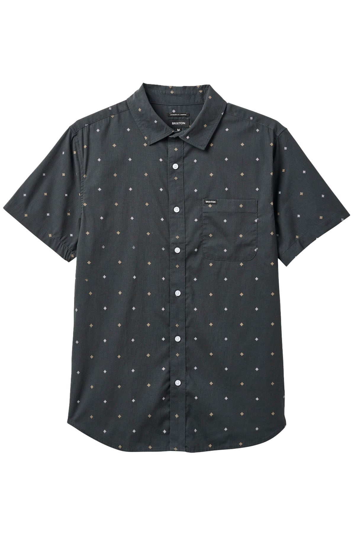 Brixton - Charter Print SS - Washed Black Pyramid - Flatlay