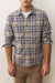 Marine Layer - PACIFICA STRETCH OVERSHIRT Taupe Plaid - Front