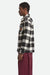 Brixton UNION ZIP FLANNEL Off White/Black Side