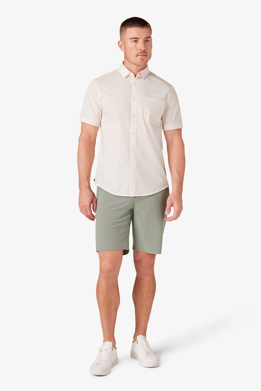 Mizzen + Main - Leeward SS - Peach Triangle Geo - Front