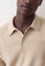 Marine Layer Rugby Sweater Polo in Driftwood — Detail collar view