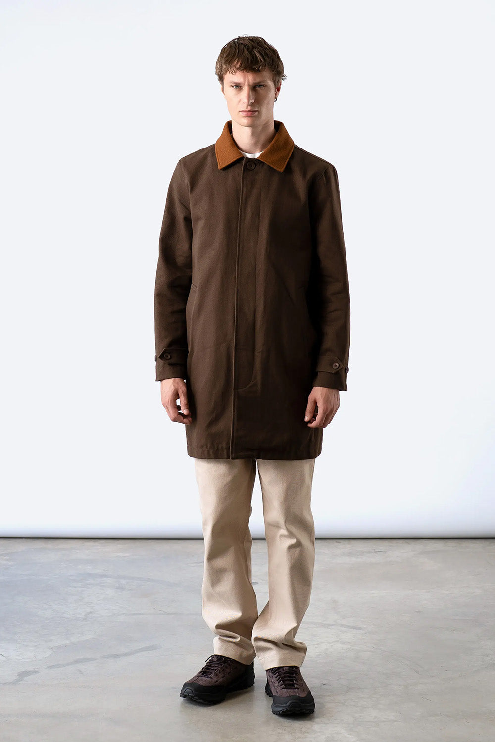 Far Afield - Bell Mac Coat - Dark Brown - Full Body