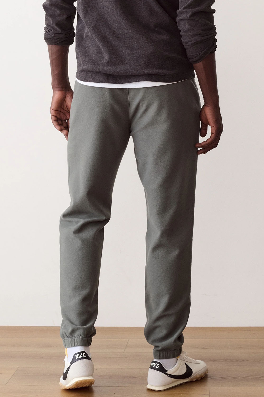 Marine Layer Saturday Favorite Jogger in Olive — Back view