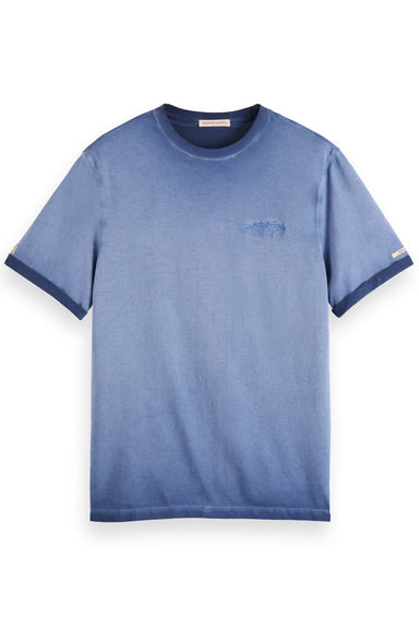 Scotch & Soda - Garment Dyed Crewneck Logo Tee - Navy Blue - Front