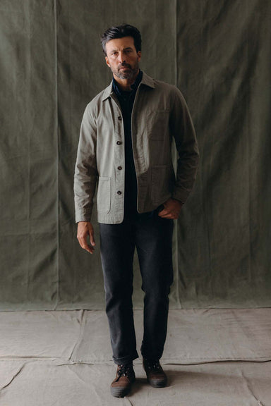 Taylor Stitch Ojai Jacket in Organic Smoked Olive — Front view