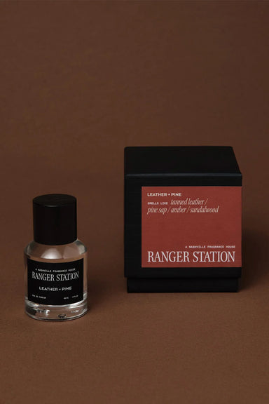 ranger station leather and pine cologne package
