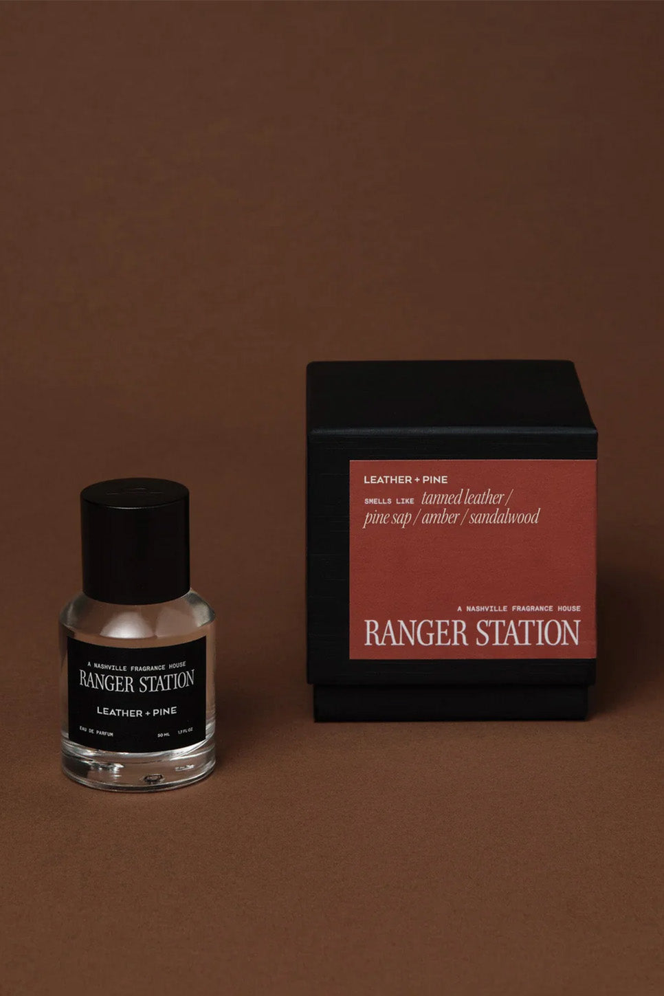 ranger station leather and pine cologne package