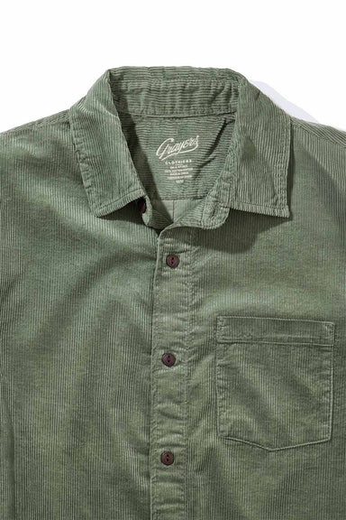 Grayers - Saratoga Cord Shirt - Agave - Collar