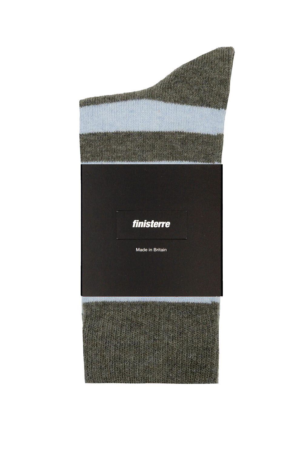 Finisterre - CLASSIC STRIPED SOCK Olive/Winter Sky - Package