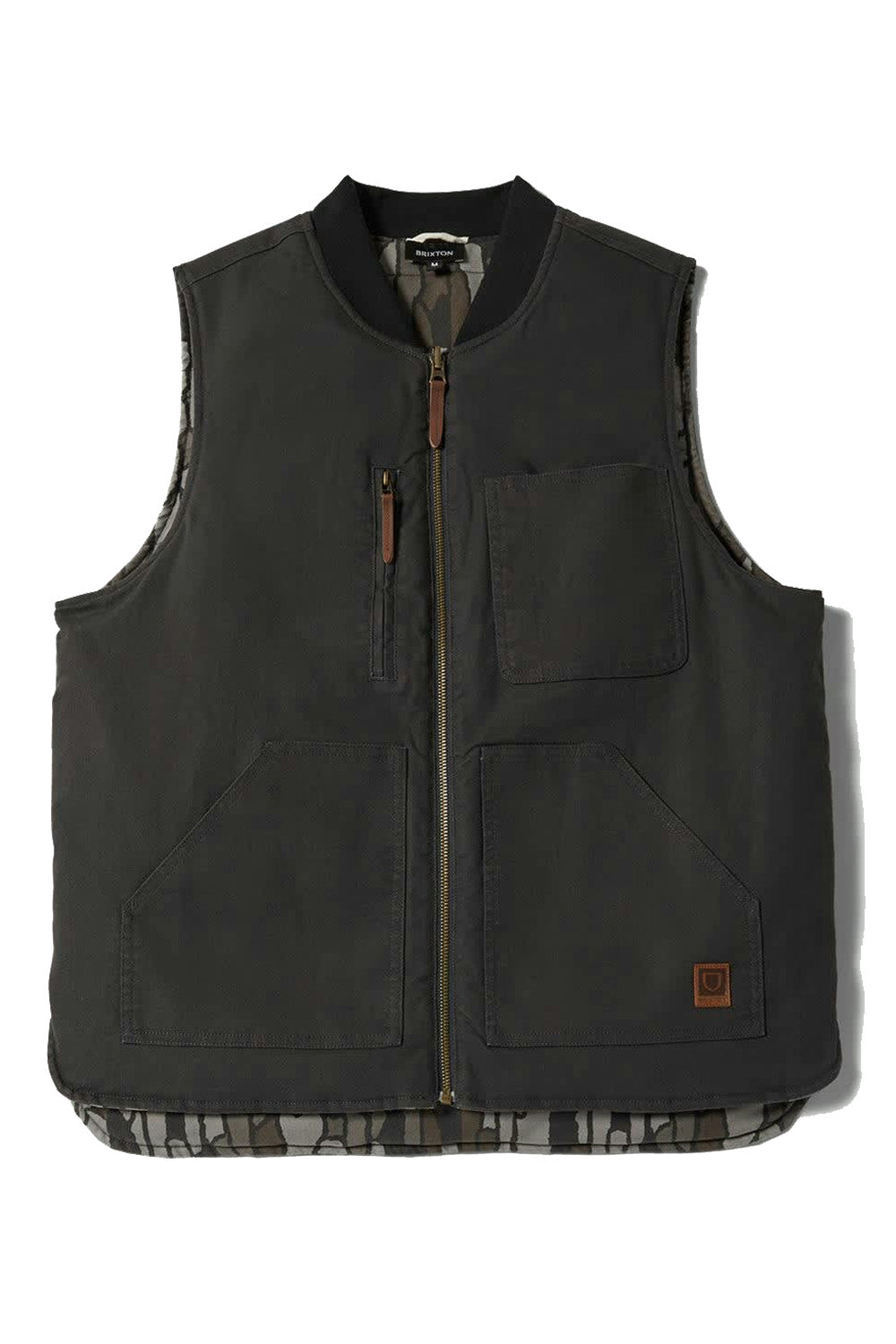 Brixton Builders Abraham Vest Bark Camo Flatlay