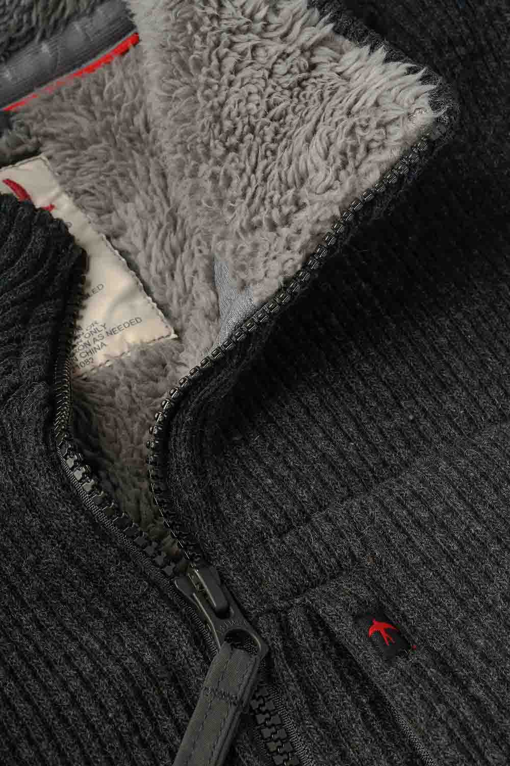BASECAMP RIBPILE JACKET Dark Charcoal Heather — REVOLVR Menswear