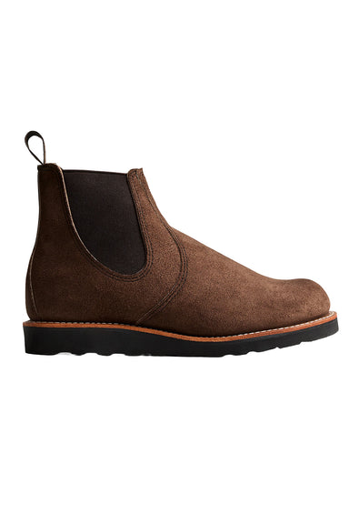 Red Wing Classic Chelsea in Chocolate Muleskinner — Profile view