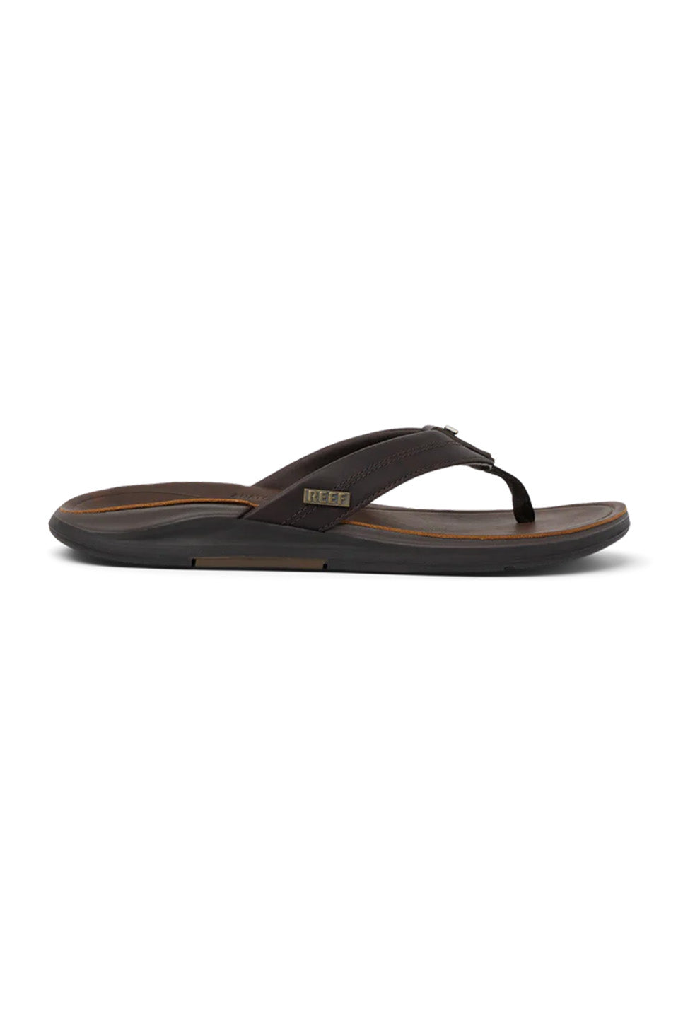 reef leather offshore dark brown side