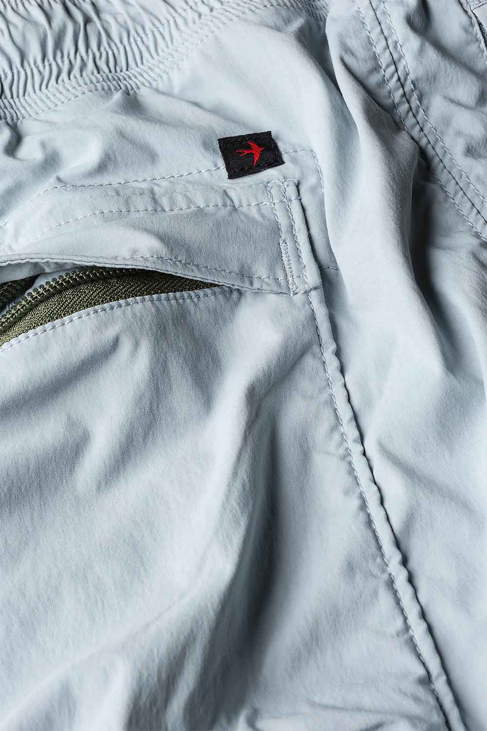 relwen airtex hybrid short 6.5" ghost grey detail