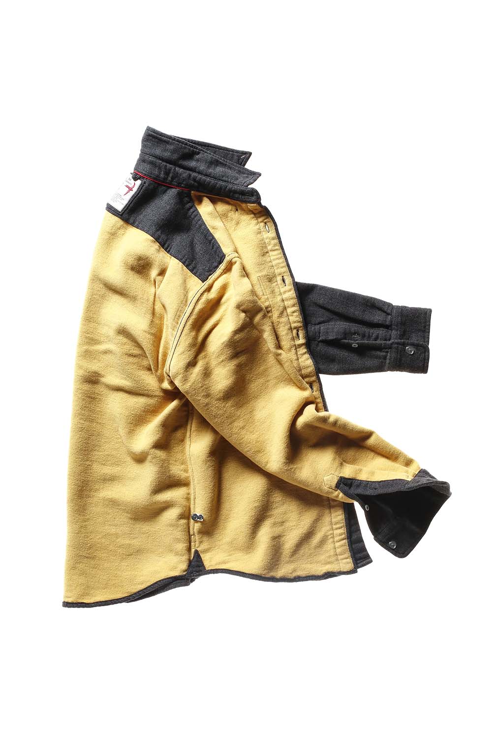 relwen chamois lined flannel charcoal herringbone inside