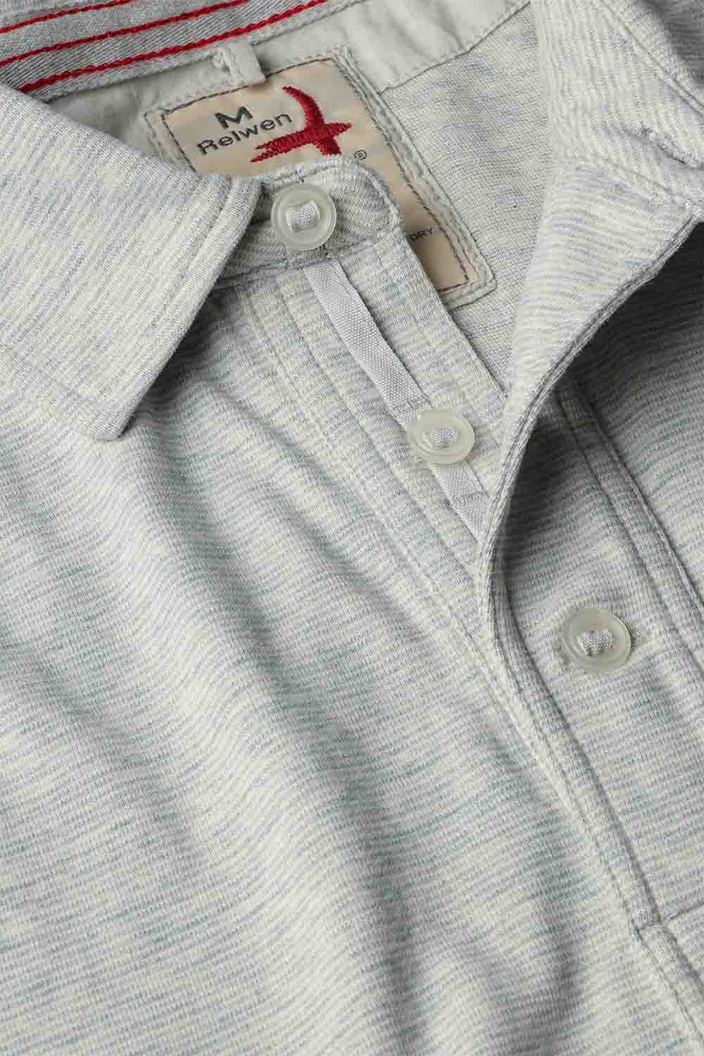 relwen fineline jersey polo stone white detail