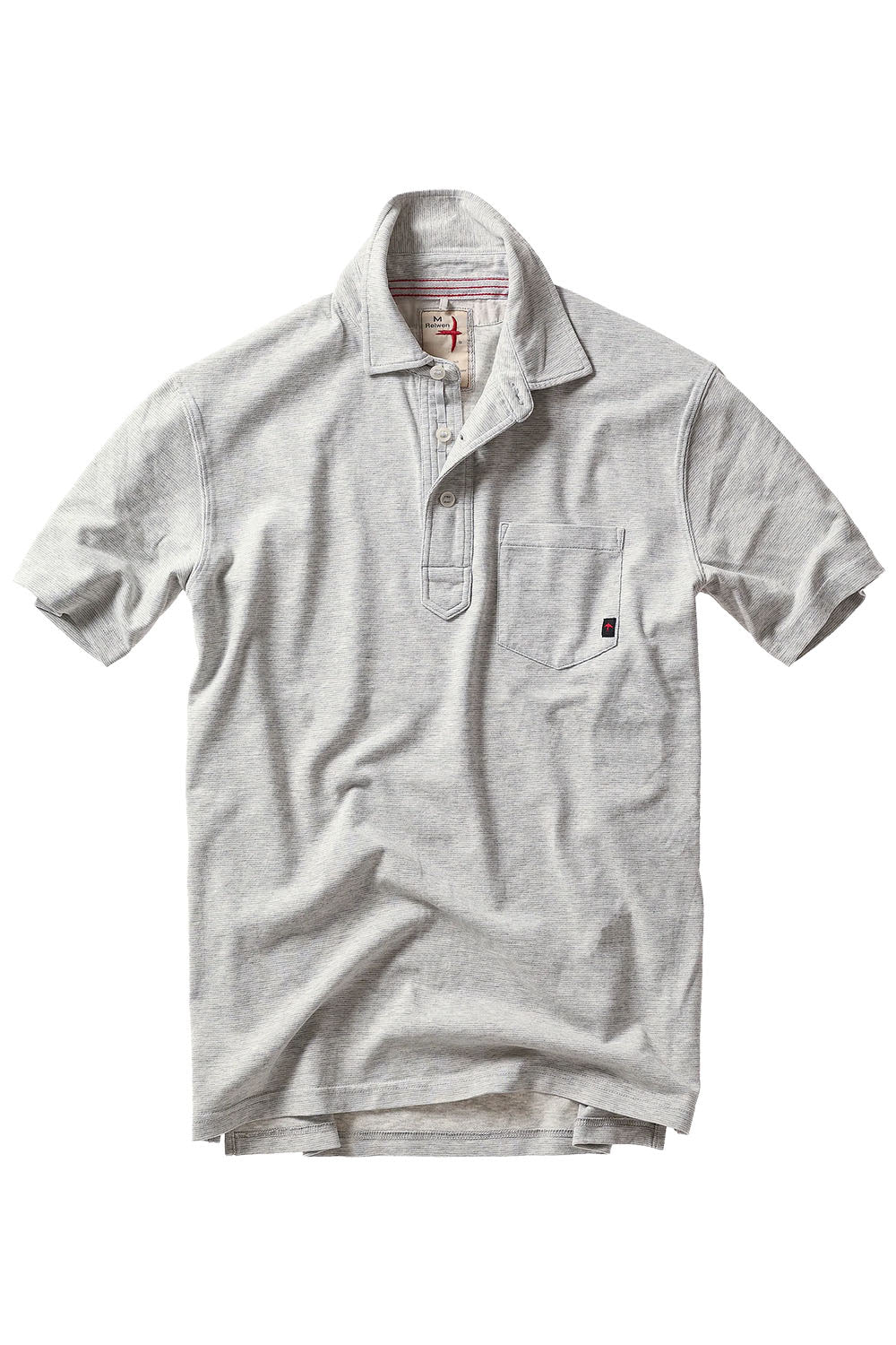 relwen fineline jersey polo stone white flatlay