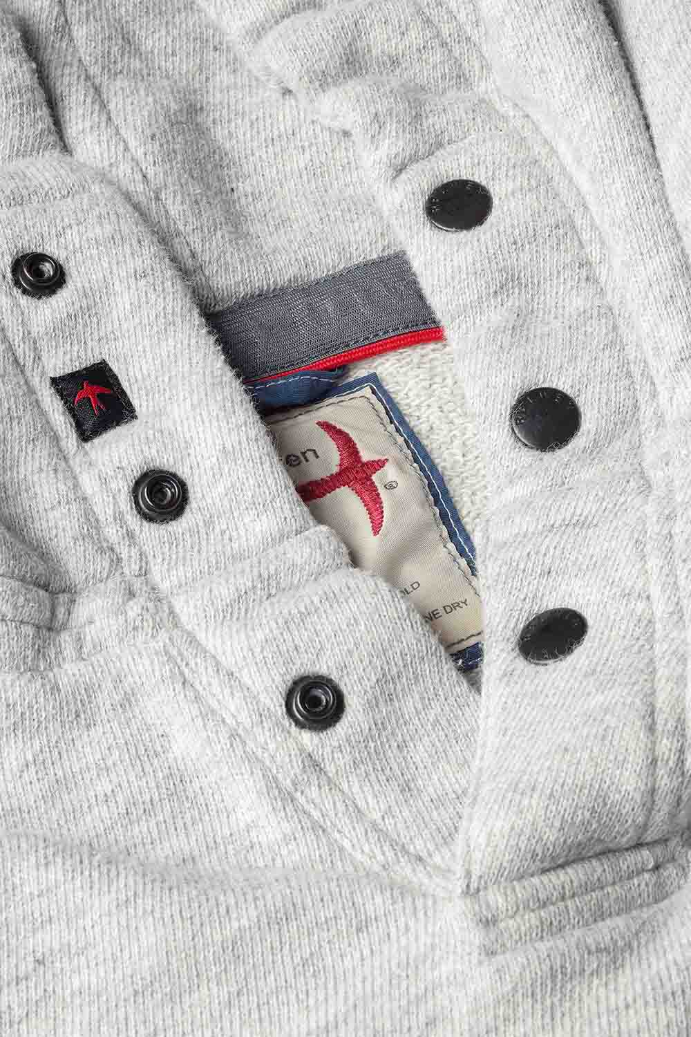 relwen frenchloom hoodie bone heather detail