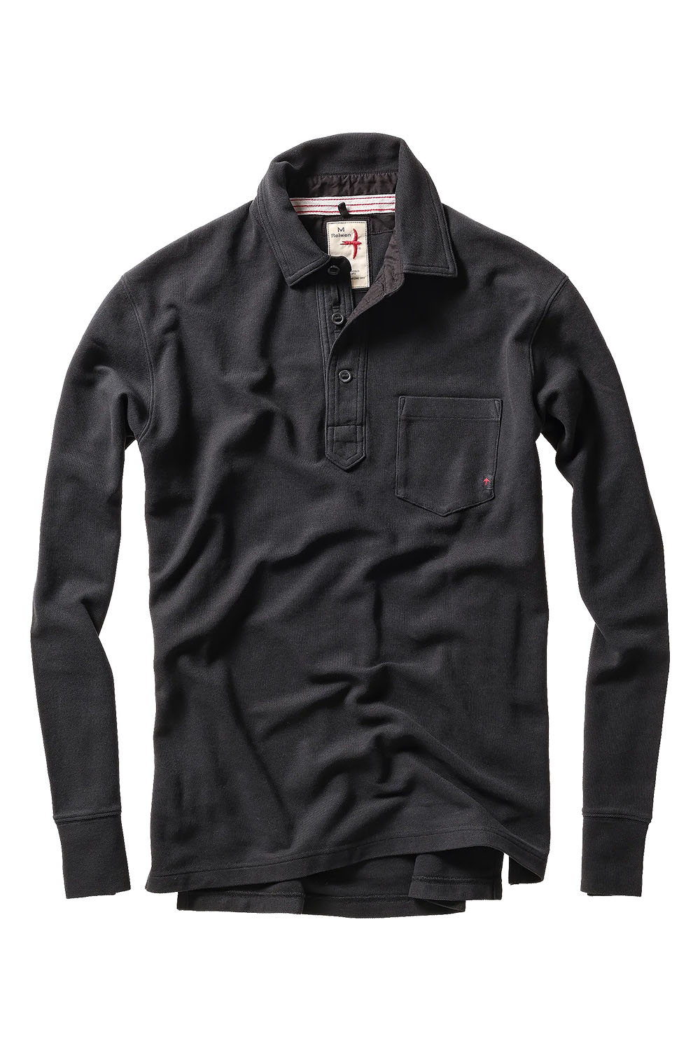 relwen ls vintage pique polo black