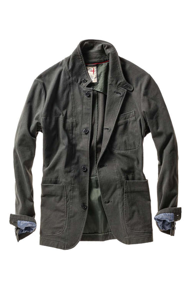 relwen moleskin trap blazer char loden front 
