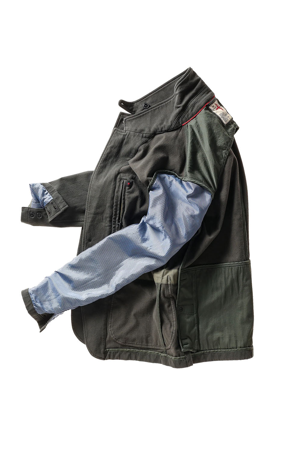 relwen moleskin trap blazer char loden side