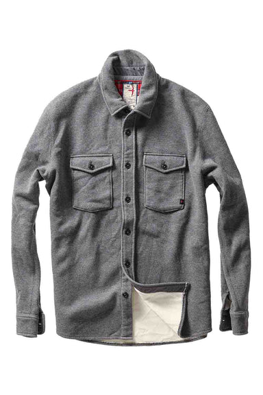 relwen pique fleece workshirt dark grey front