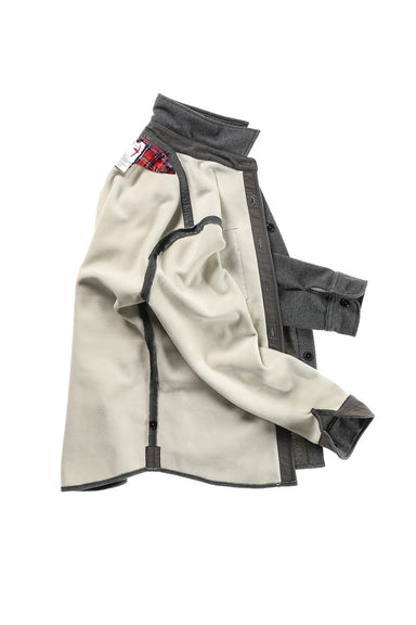 relwen pique fleece workshirt dark grey inside