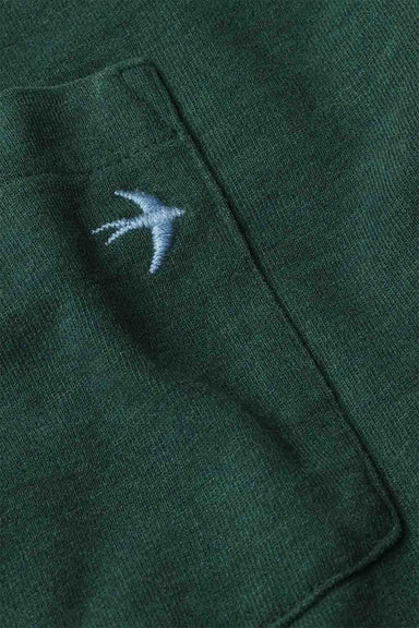 relwen ringspun pocket tee bottle green detail