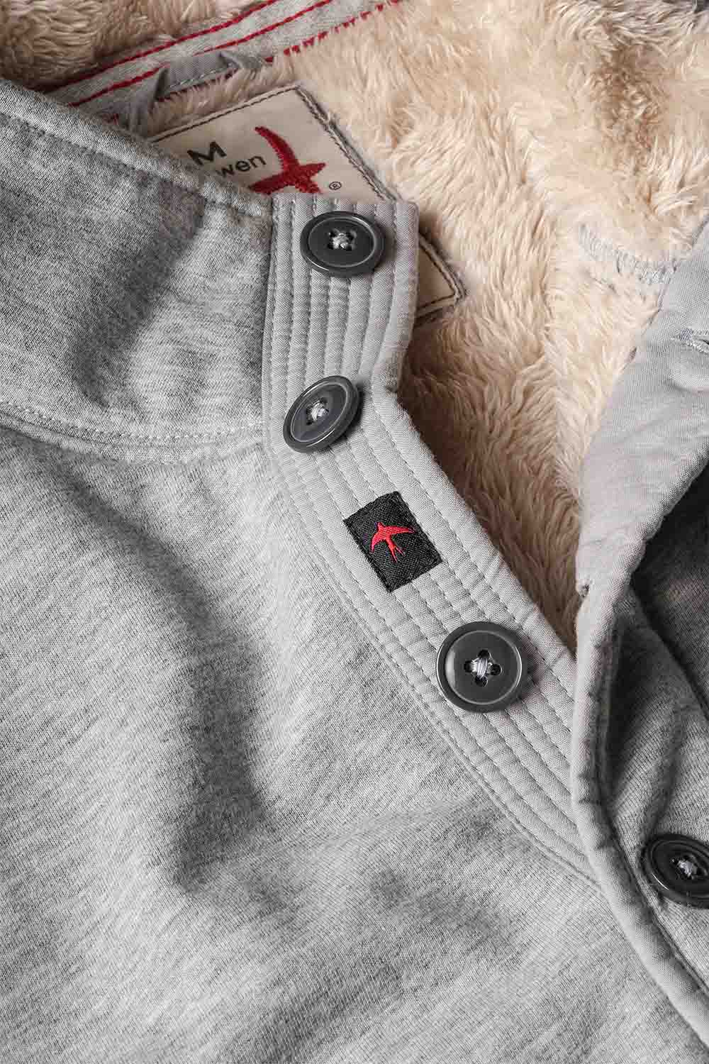 relwen superfleece mock light grey detail