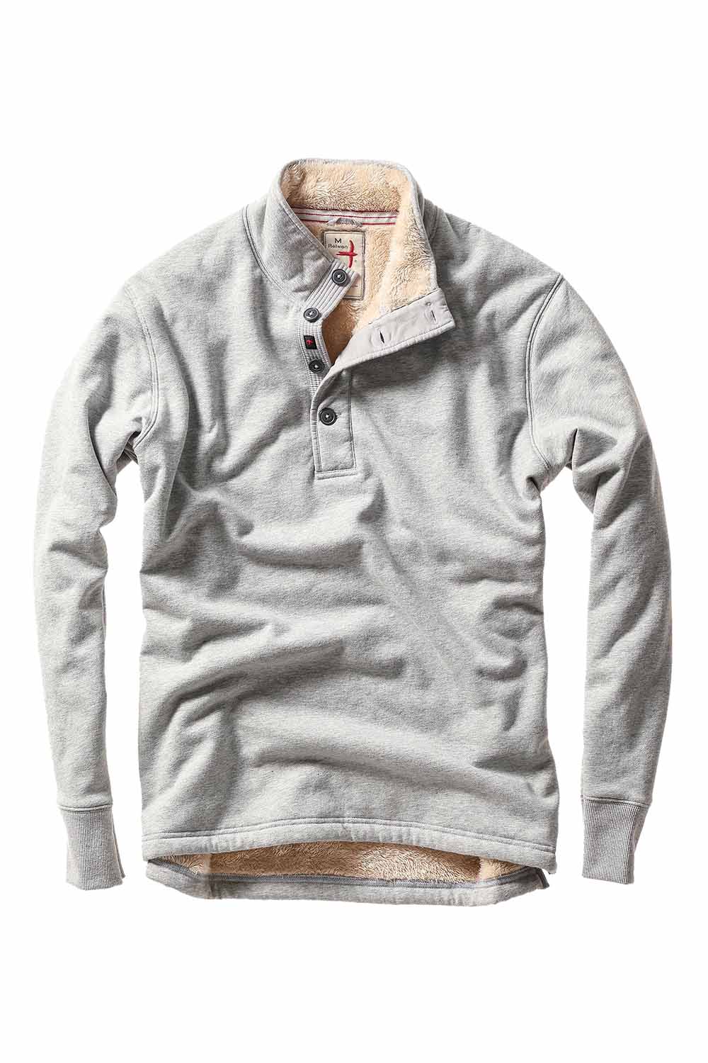relwen superfleece mock light grey front