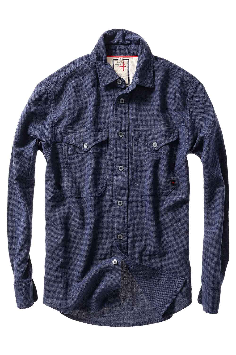 relwen windsail workshirt dk indigo houndstooth